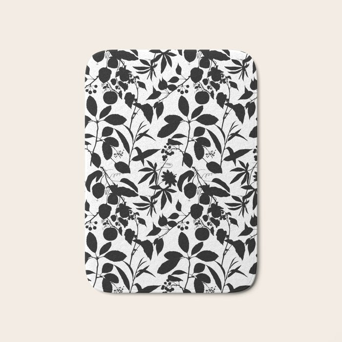 Exotic Passionflower Bold Botanical Silhouettes Bath Mat Gallery Image 1