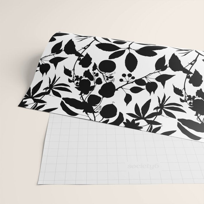 Exotic Passionflower Bold Botanical Silhouettes Wrapping Paper Gallery Image 2