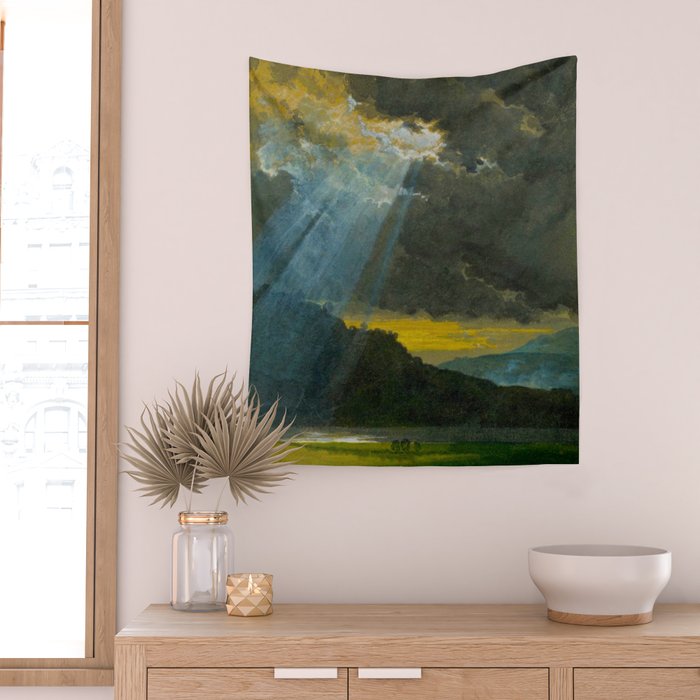 Penny Williams - Stormy Landscape - before 1885 Wall Tapestry Gallery Image 2