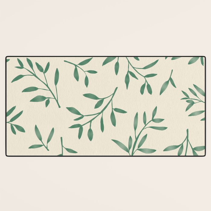 Leaf Pattern Watercolor - Green Desk Mat Gallery Image 3