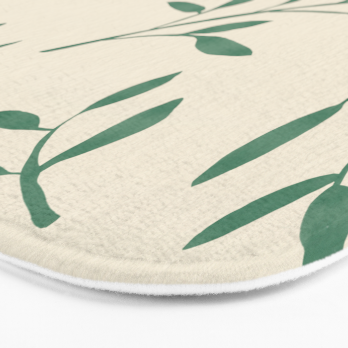 Leaf Pattern Watercolor - Green Bath Mat Gallery Image 3
