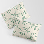 Leaf Pattern Watercolor - Green Pillow Sham Gallery Image 3