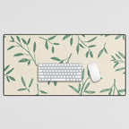 Leaf Pattern Watercolor - Green Desk Mat Gallery Image 1