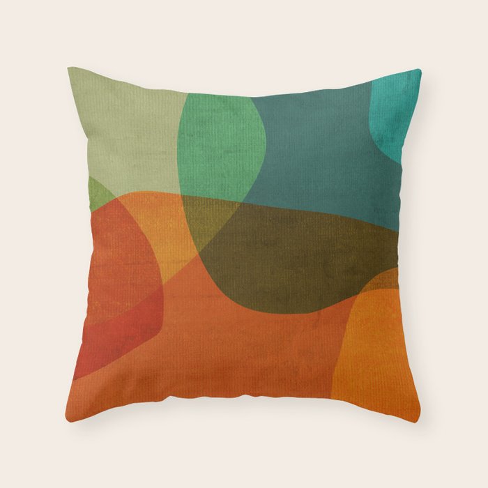Mid-Century Modern Digital Art Throw Pillow Gallery Image 1