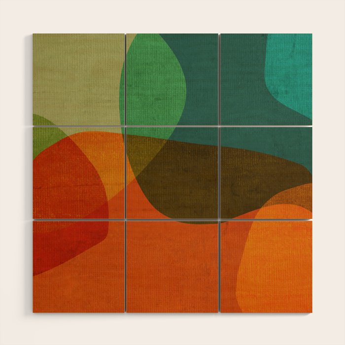 Mid-Century Modern Digital Art Wood Wall Art Gallery Image 1