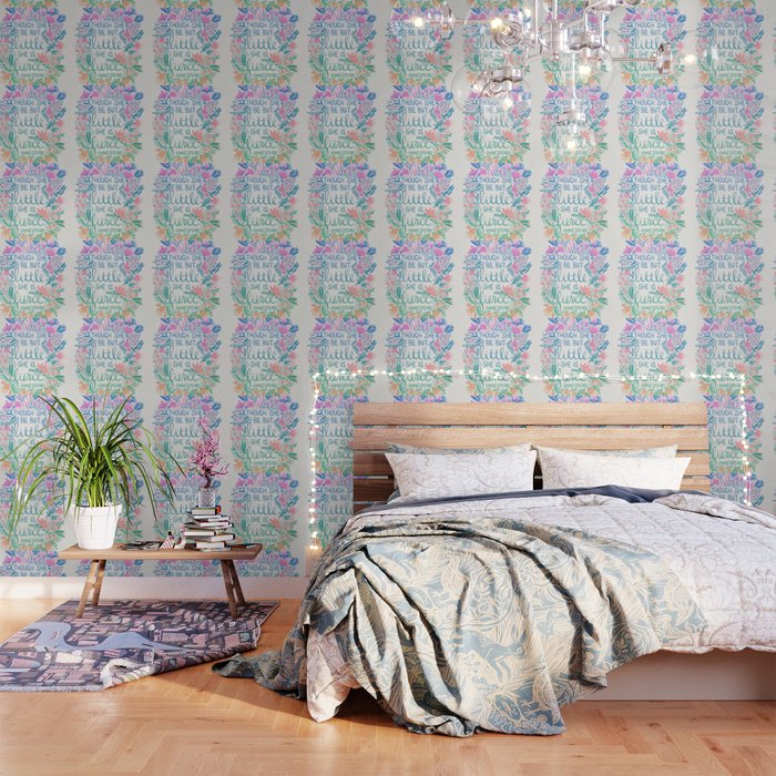 Little & Fierce - Lavender Mint OmbrÃ© Wallpaper Gallery Image 3