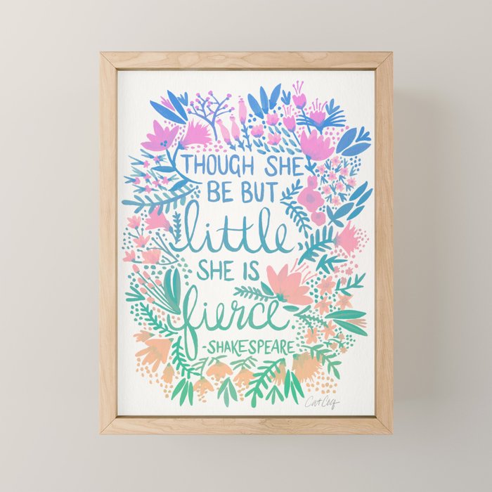 Little & Fierce - Lavender Mint OmbrÃ© Mini Art Print Gallery Image 1