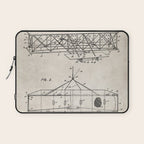 Wright Brother's Airplane Patent - Aviation History Art - Antique Laptop Sleeve Gallery Image 1
