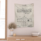 Wright Brother's Airplane Patent - Aviation History Art - Antique Wall Tapestry Gallery Image 2