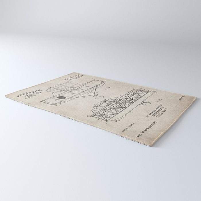 Wright Brother's Airplane Patent - Aviation History Art - Antique Rug Gallery Image 3
