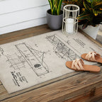 Wright Brother's Airplane Patent - Aviation History Art - Antique Outdoor Rug Gallery Image 2