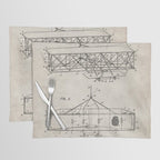 Wright Brother's Airplane Patent - Aviation History Art - Antique Placemat Gallery Image 1
