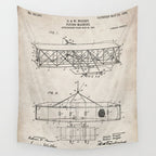Wright Brother's Airplane Patent - Aviation History Art - Antique Wall Tapestry Gallery Image 4