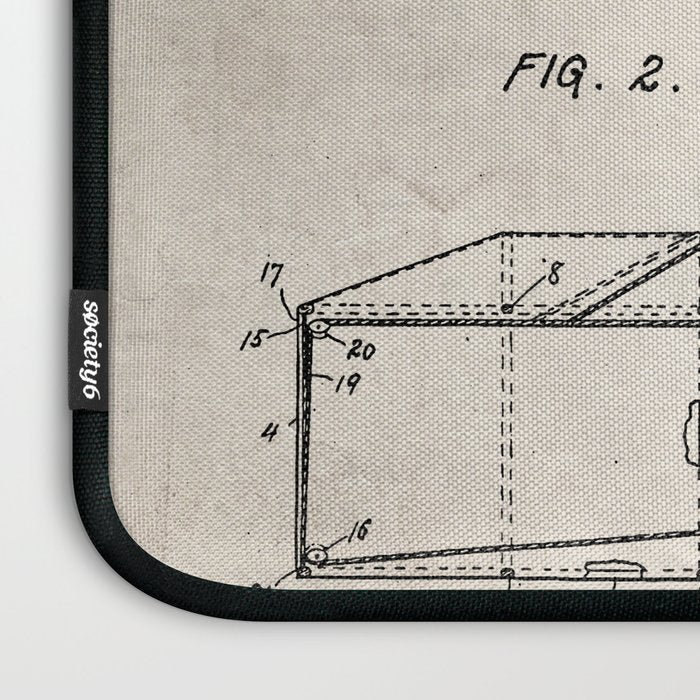 Wright Brother's Airplane Patent - Aviation History Art - Antique Laptop Sleeve Gallery Image 3