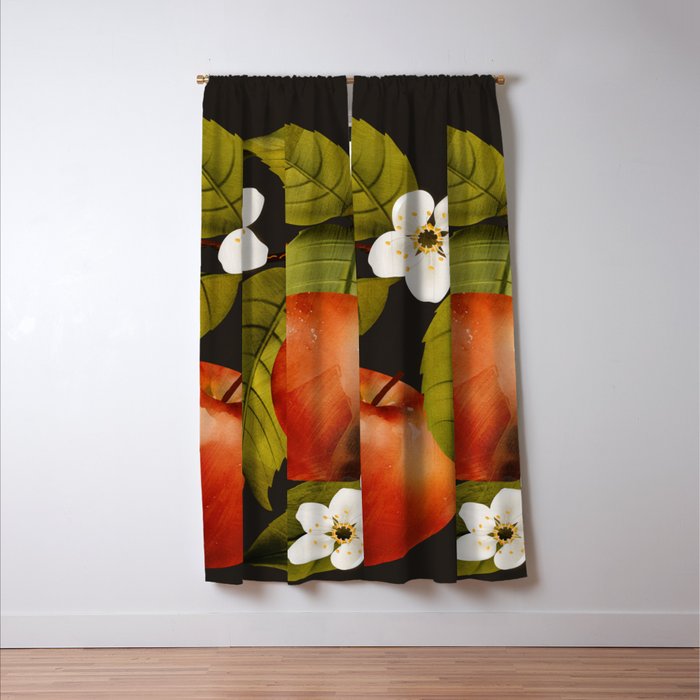 Apples Botanical Art 1 Window Curtain Gallery Image 3
