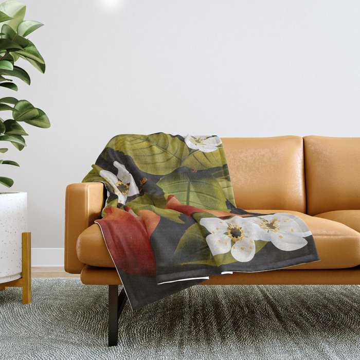 Apples Botanical Art 1 Throw Blanket Gallery Image 1