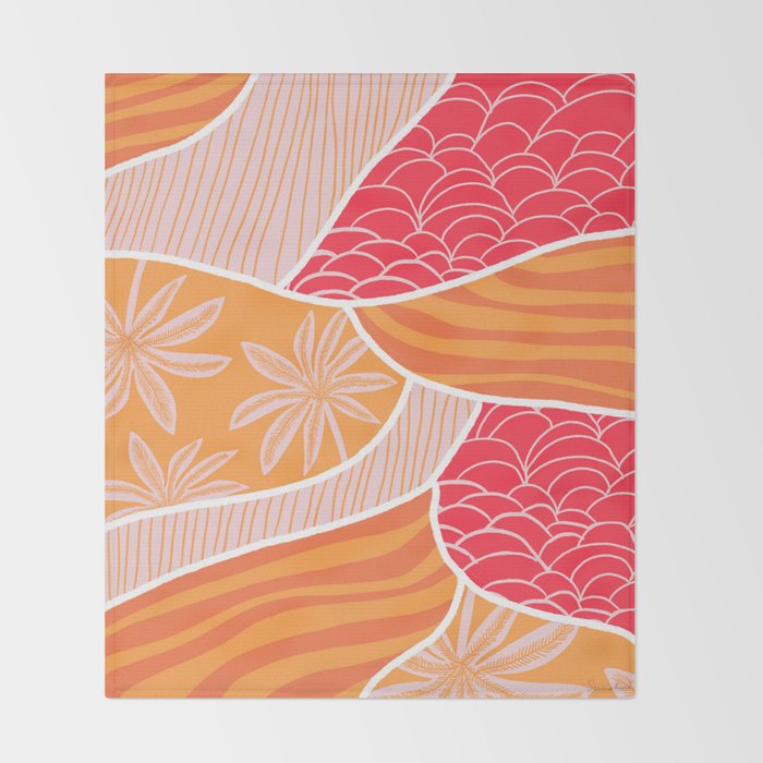 kauai, orange Throw Blanket Gallery Image 2