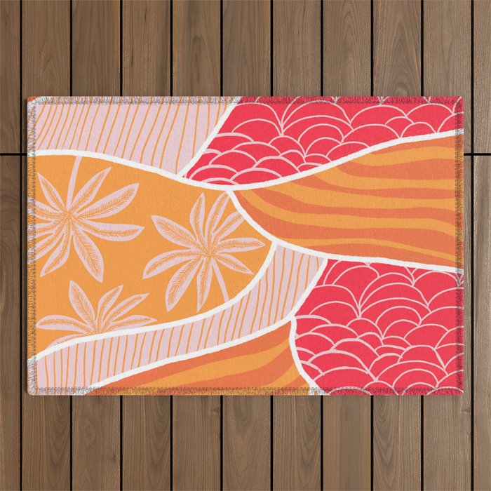 kauai, orange Outdoor Rug Gallery Image 1