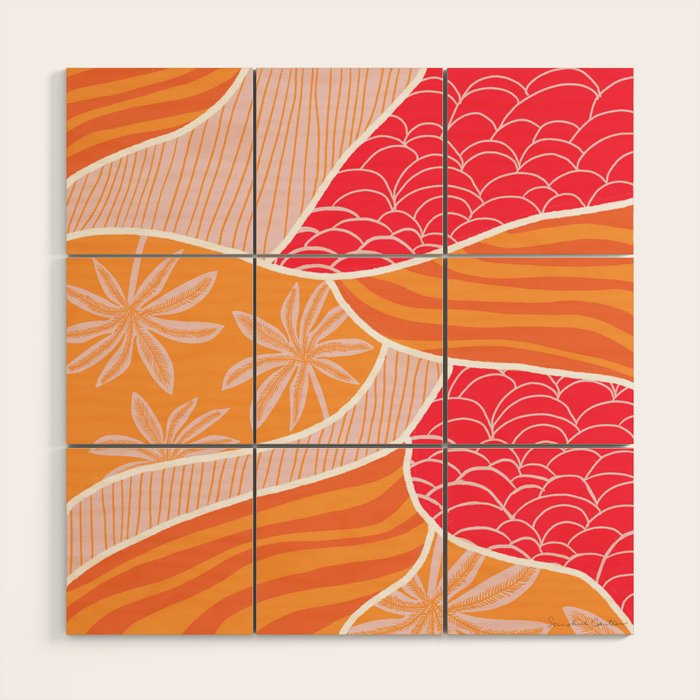 kauai, orange Wood Wall Art Gallery Image 1