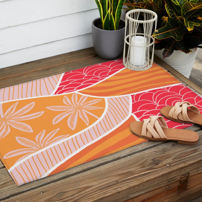 kauai, orange Outdoor Rug Gallery Image 2