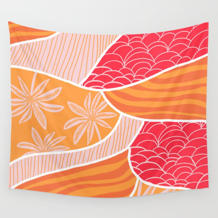 kauai, orange Wall Tapestry Gallery Image 1