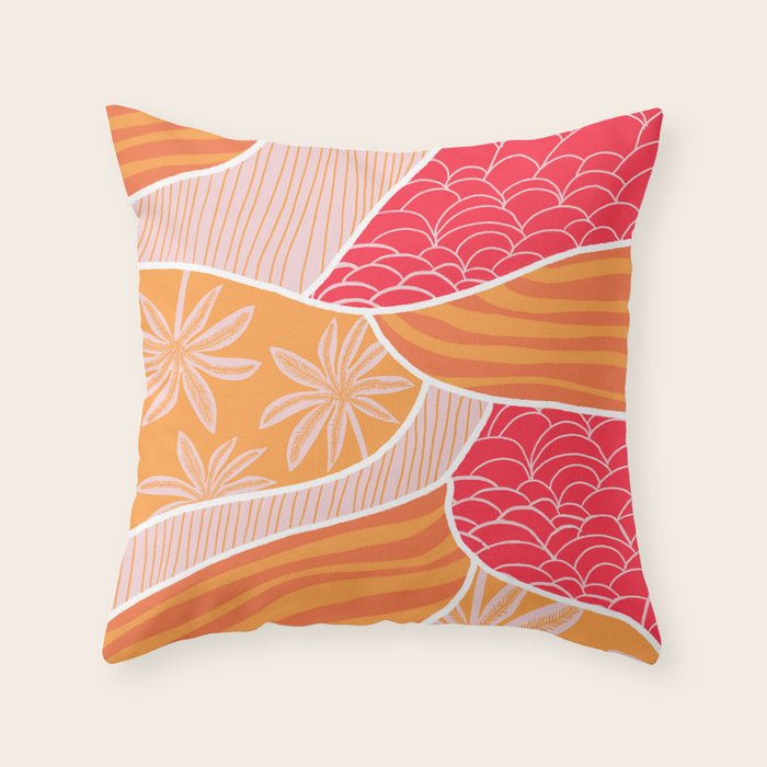 kauai, orange Throw Pillow Gallery Image 6