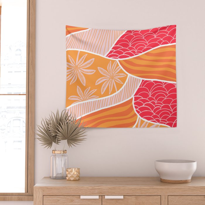 kauai, orange Wall Tapestry Gallery Image 2