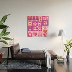I Love You Checkerboard - Pink Red & Purple Wood Wall Art Gallery Image 2