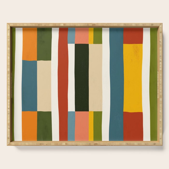 Autumn Winter Striped Revival Serving Tray Gallery Image 1