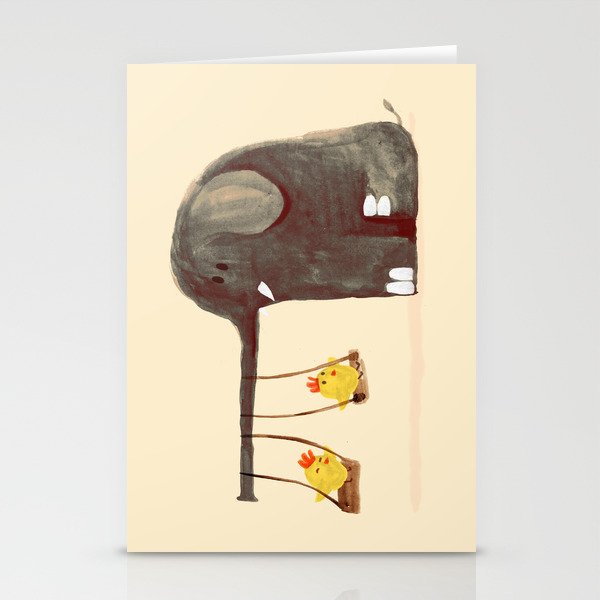 Elephant Swing Stationery Card Gallery Image 2