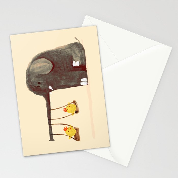 Elephant Swing Stationery Card Gallery Image 2