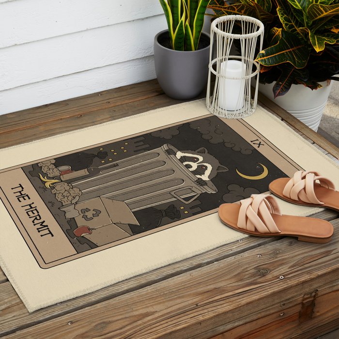 The Hermit - Raccoons Tarot Outdoor Rug Gallery Image 2