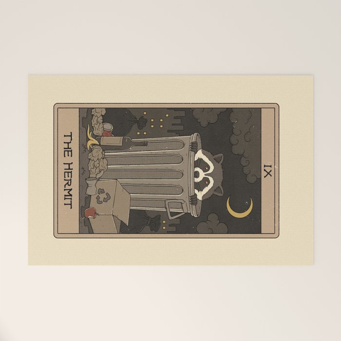 The Hermit - Raccoons Tarot Welcome Mat Gallery Image 1
