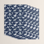 Origami metallic dragon friends // oxford navy blue background metal silver fantasy animals Wrapping Paper Gallery Image 3