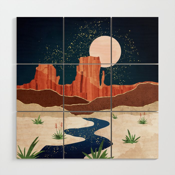 Desert Stars River Wood Wall Art Gallery Image 1