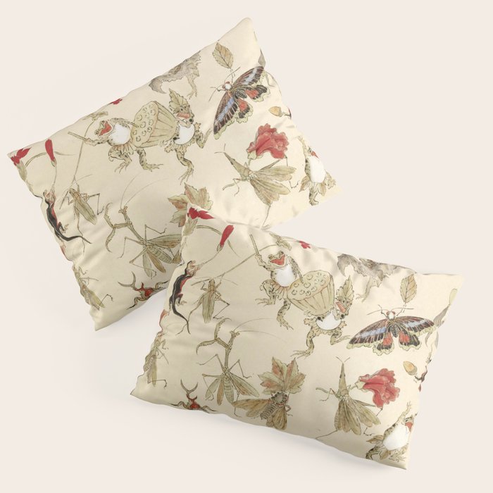 Dancing Forest Of Frogs By Kawanabe Kyosai 1879 Pillow Sham Gallery Image 1