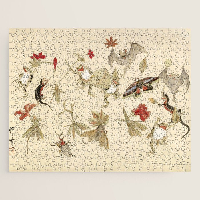 Dancing Forest Of Frogs By Kawanabe Kyosai 1879 Jigsaw Puzzle Gallery Image 1