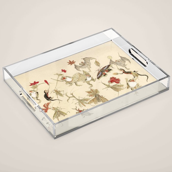 Dancing Forest Of Frogs By Kawanabe Kyosai 1879 Acrylic Tray Gallery Image 1