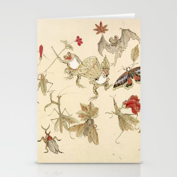 Dancing Forest Of Frogs By Kawanabe Kyosai 1879 Stationery Card Gallery Image 2