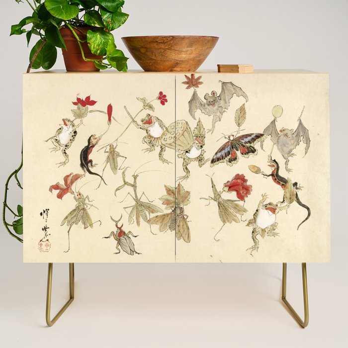 Dancing Forest Of Frogs By Kawanabe Kyosai 1879 Credenza Gallery Image 1
