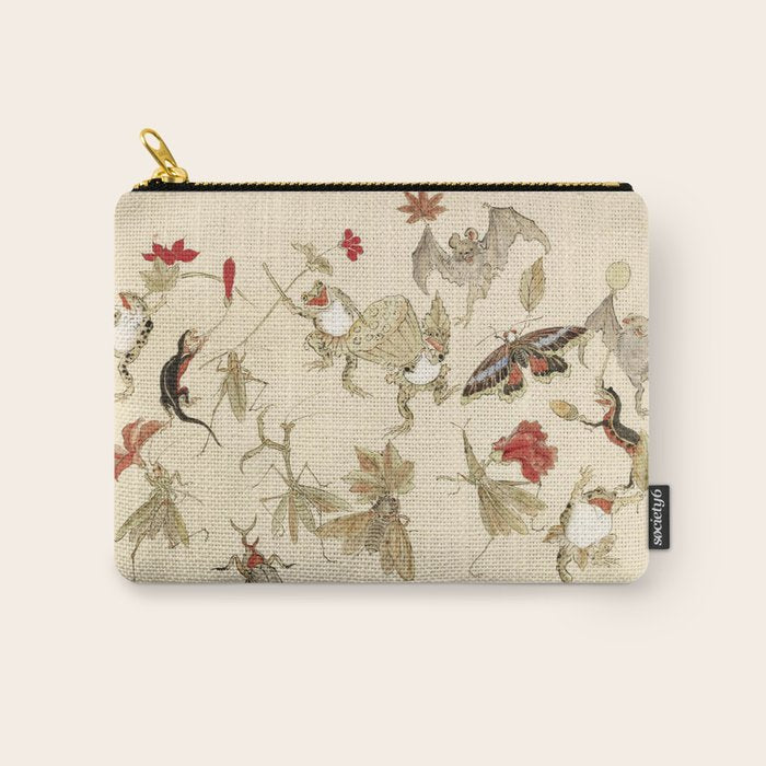 Dancing Forest Of Frogs By Kawanabe Kyosai 1879 Carry All Pouch Gallery Image 1