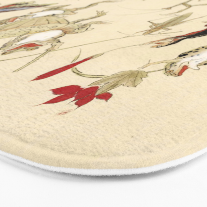 Dancing Forest Of Frogs By Kawanabe Kyosai 1879 Bath Mat Gallery Image 3