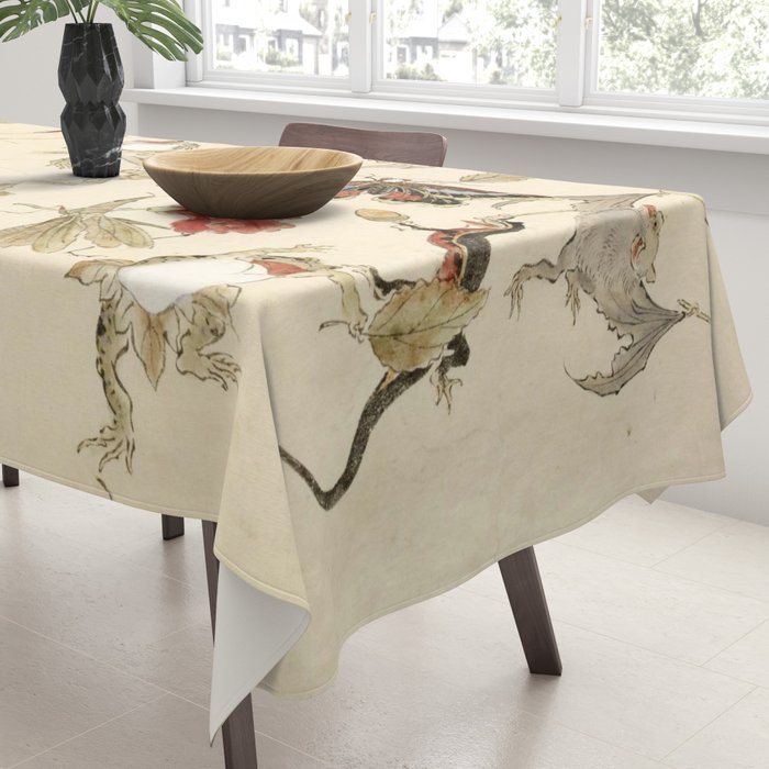 Dancing Forest Of Frogs By Kawanabe Kyosai 1879 Tablecloth Gallery Image 3