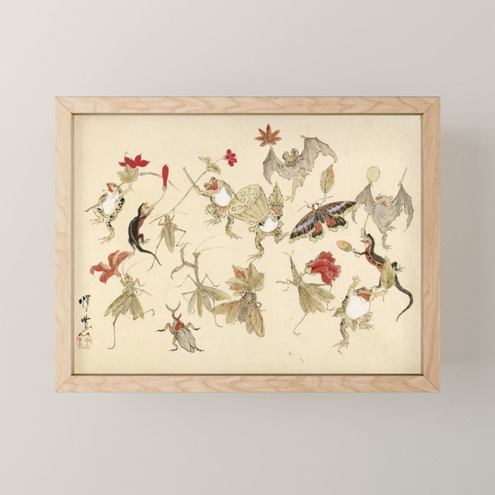 Dancing Forest Of Frogs By Kawanabe Kyosai 1879 Mini Art Print Gallery Image 1