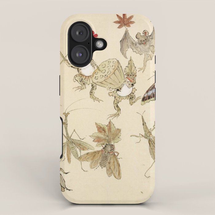 Dancing Forest Of Frogs By Kawanabe Kyosai 1879 iPhone Case Gallery Image 1