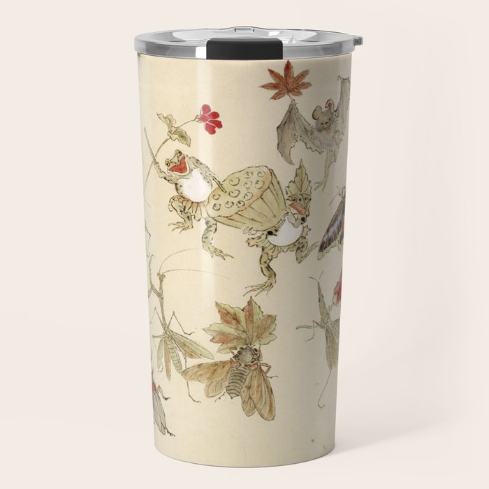 Dancing Forest Of Frogs By Kawanabe Kyosai 1879 Travel Mug Gallery Image 1