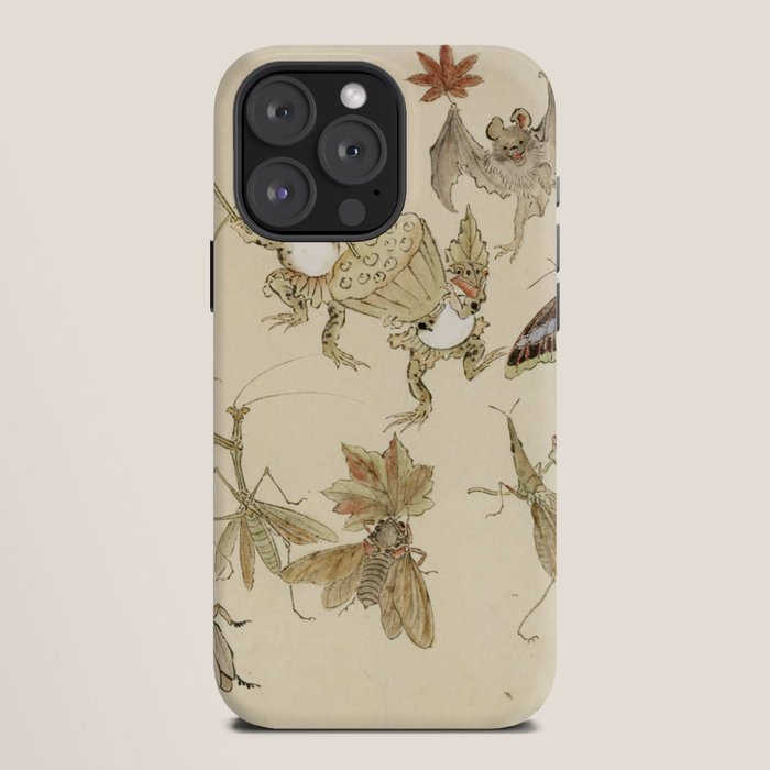 Dancing Forest Of Frogs By Kawanabe Kyosai 1879 iPhone Case Gallery Image 12
