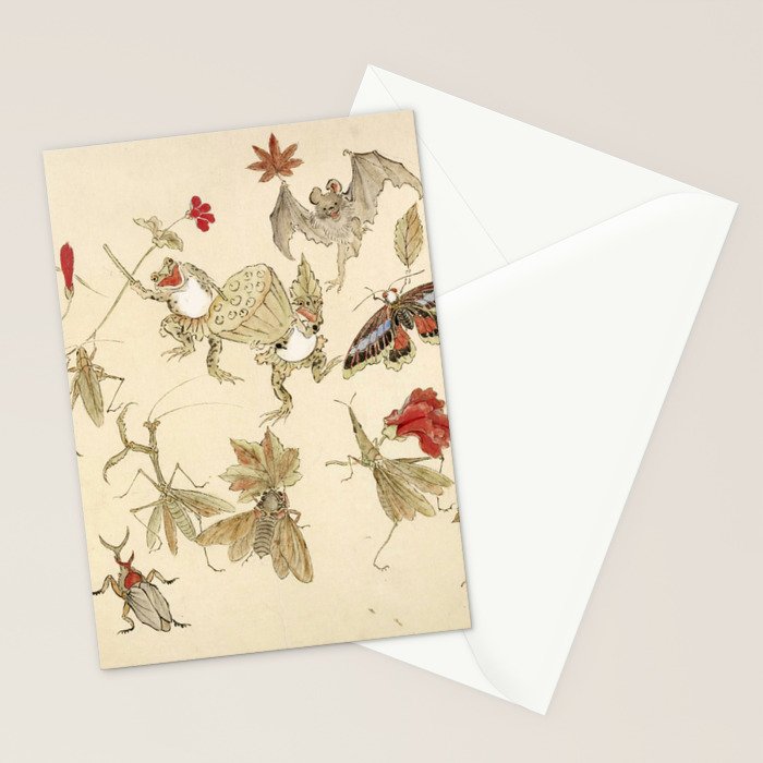 Dancing Forest Of Frogs By Kawanabe Kyosai 1879 Stationery Card Gallery Image 2