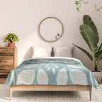 Folk Art Moth - Blue Gray Comforter Gallery Image 3