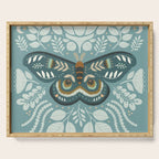 Folk Art Moth - Blue Gray Serving Tray Gallery Image 1